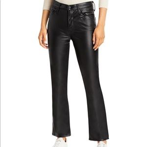 Mother black faux leather jeans